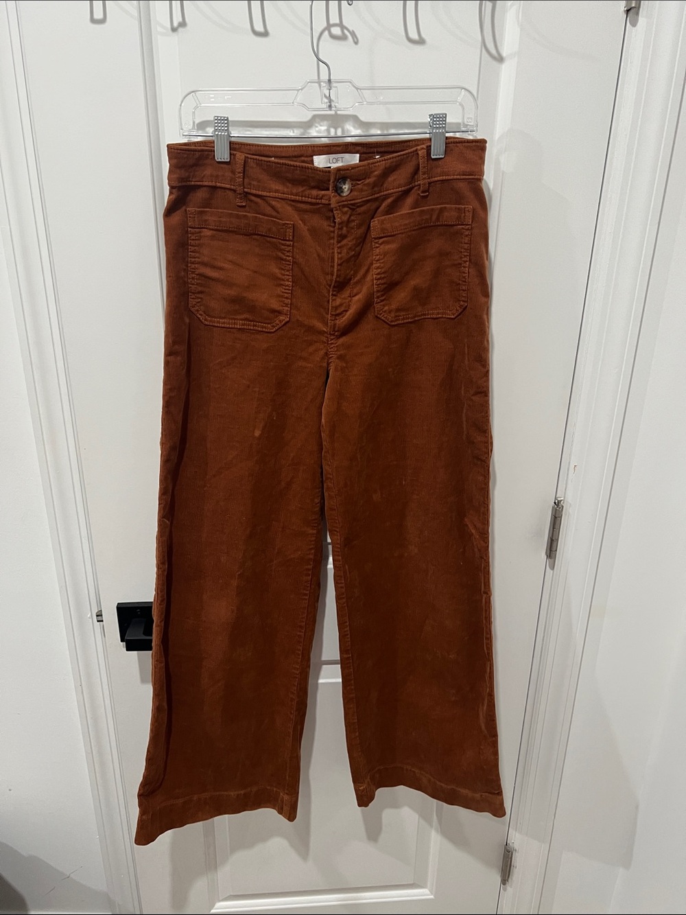 LOFT Wide-Leg The Palmer Corduroy Pants in Rust Size 6 - Picture 2 of 6